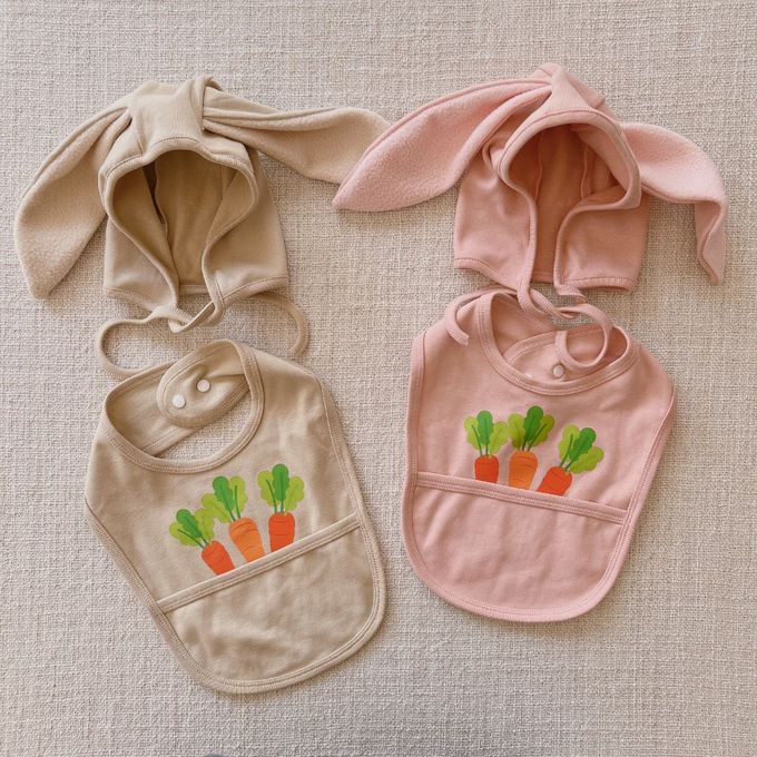 YOUrs - 貝比兔圍兜+帽組