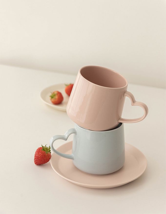 韓國 SSUEIM - 極簡ins爆款幸福愛心款情侶對杯組