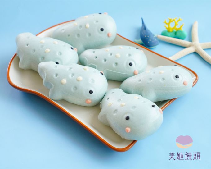 美姬饅頭 - 鯊魚鮮乳造型饅頭-6入