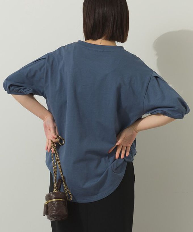 日本 Sans Souci 34+ - 絲滑混棉 可愛泡泡袖上衣-黑