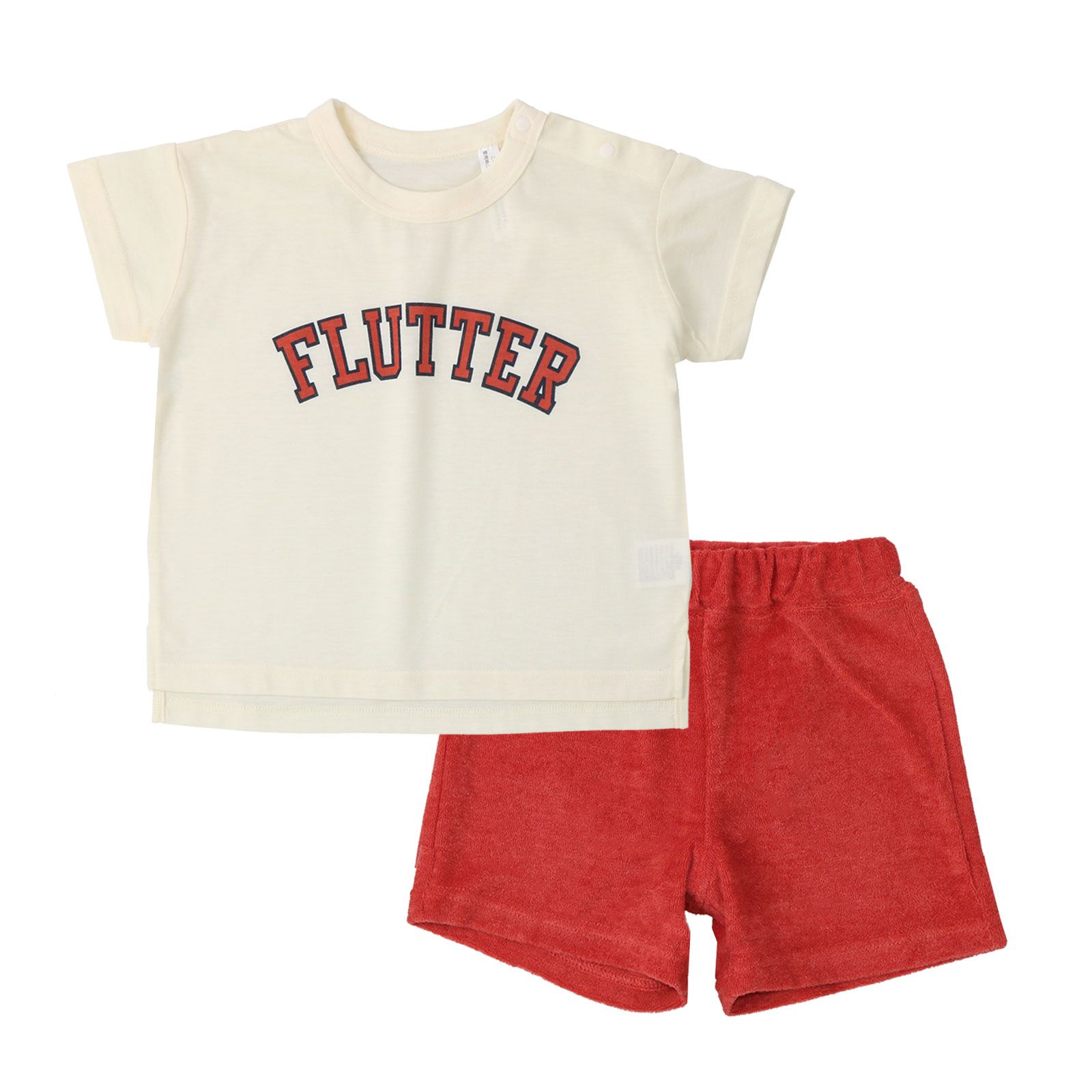 日本 ZOOLAND - 透氣短袖家居服/睡衣-英文標語-深藍x藍綠