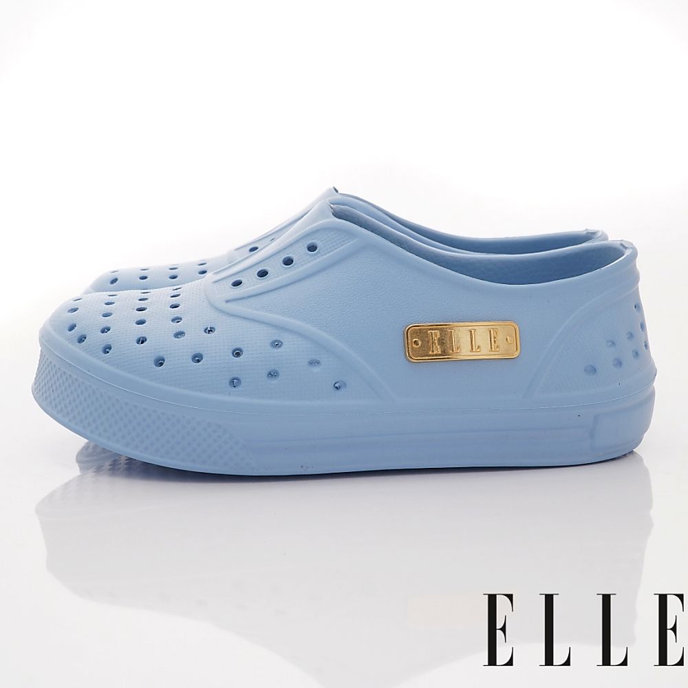 ELLE - 台灣製ELLE洞洞輕量便鞋(中小童段)-休閒鞋-淺藍