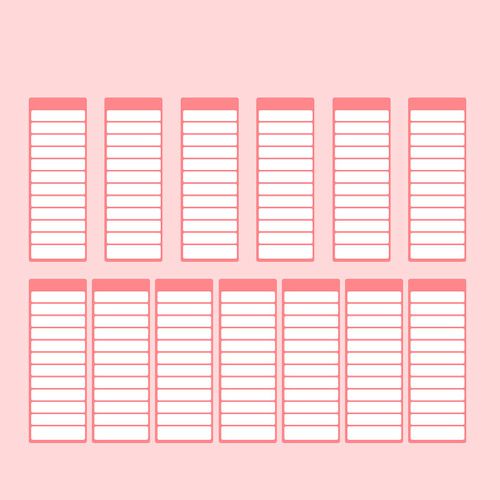 打卡板補充紙(13張)-粉色