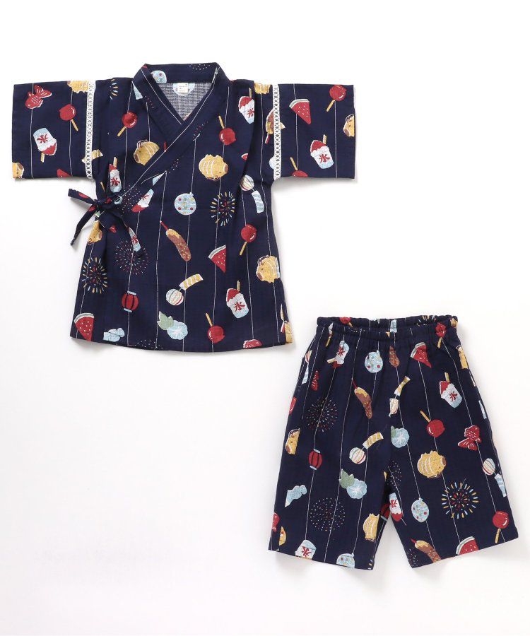 日本 apres les cours - 季節限量！清新可愛二件式甚平-彩虹西瓜-米白