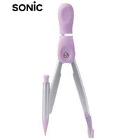 日本文具 SONIC - [專利設計] 中心旋轉筆芯圓規(附安全蓋)-薰衣草