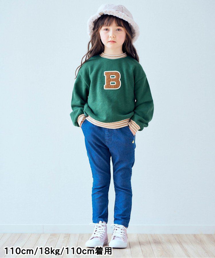 日本 apres les cours - 清爽學院風裏毛長袖運動衫-草綠