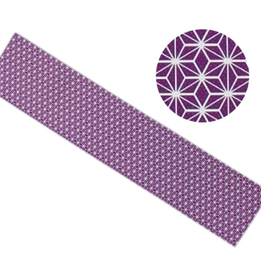 日本丸和 - 和柄小江戶水涼感巾(附收納袋)-麻葉-紫 (20x100cm)