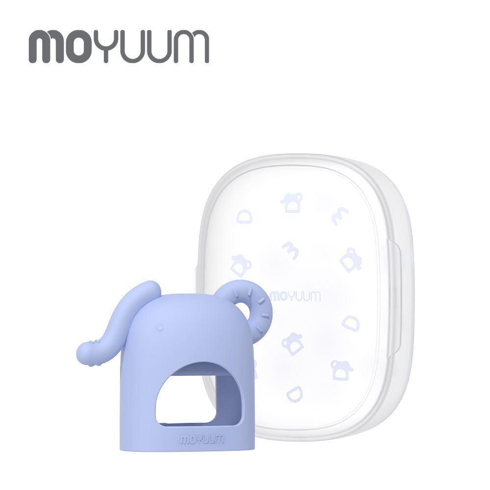 韓國 Moyuum - 白金矽膠手套固齒器 小小象-葡萄紫