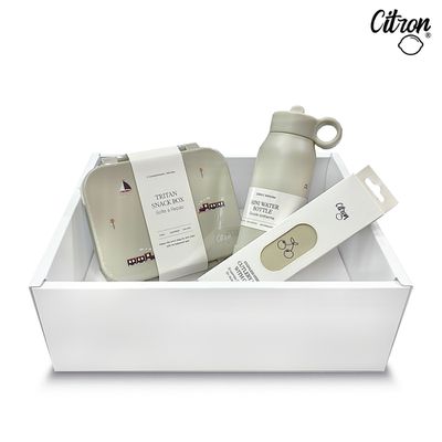 Citron - 經典餐具禮盒(三層保溫瓶250ml+點心盒+兒童餐具四件組)-多款可選