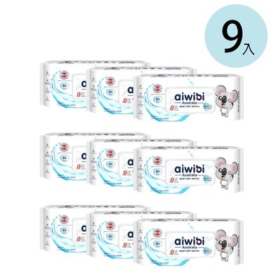Aiwibi 愛薇彼 - 【Aiwibi 澳洲品牌】Aiwibi愛薇彼 超純水濕紙巾-60抽X9包入/箱