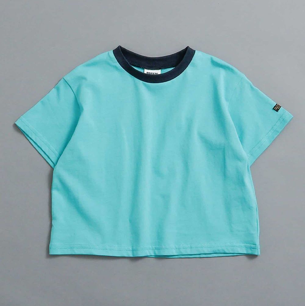 純棉百搭定番短袖上衣-素面-水藍