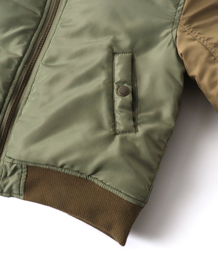 日本 BREEZE - 帥氣鋪棉MA-1飛行外套-軍綠x卡其