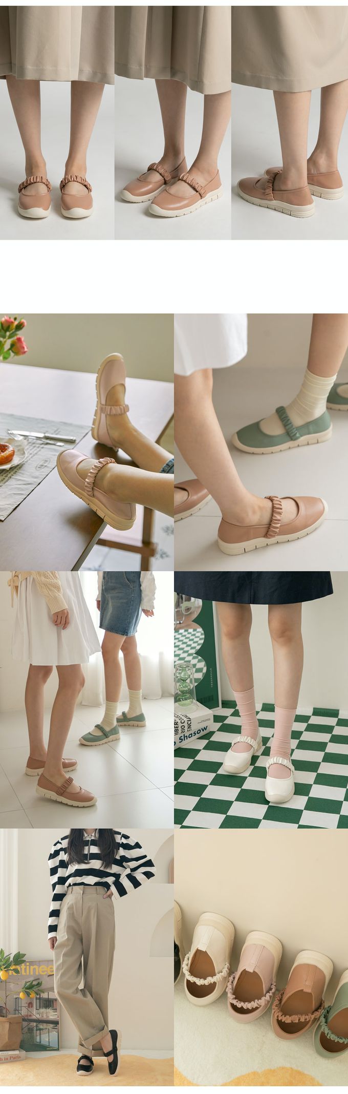 韓國 PINKELEPHANT - 柔軟皮革懶人平底包鞋(1.5cm)-淺粉