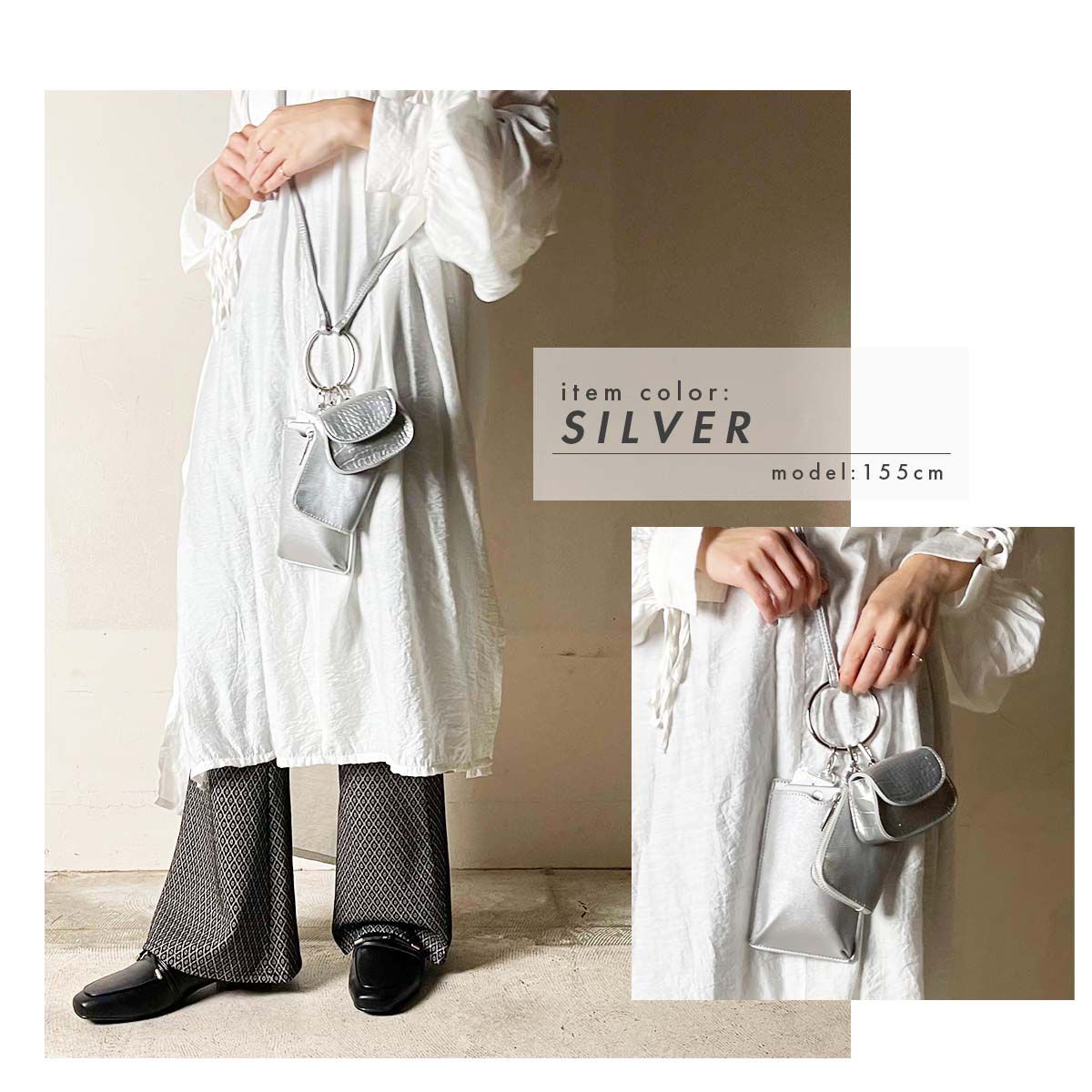 日本服飾代購 - 人氣定番 多功能隨身三用小側背包-米