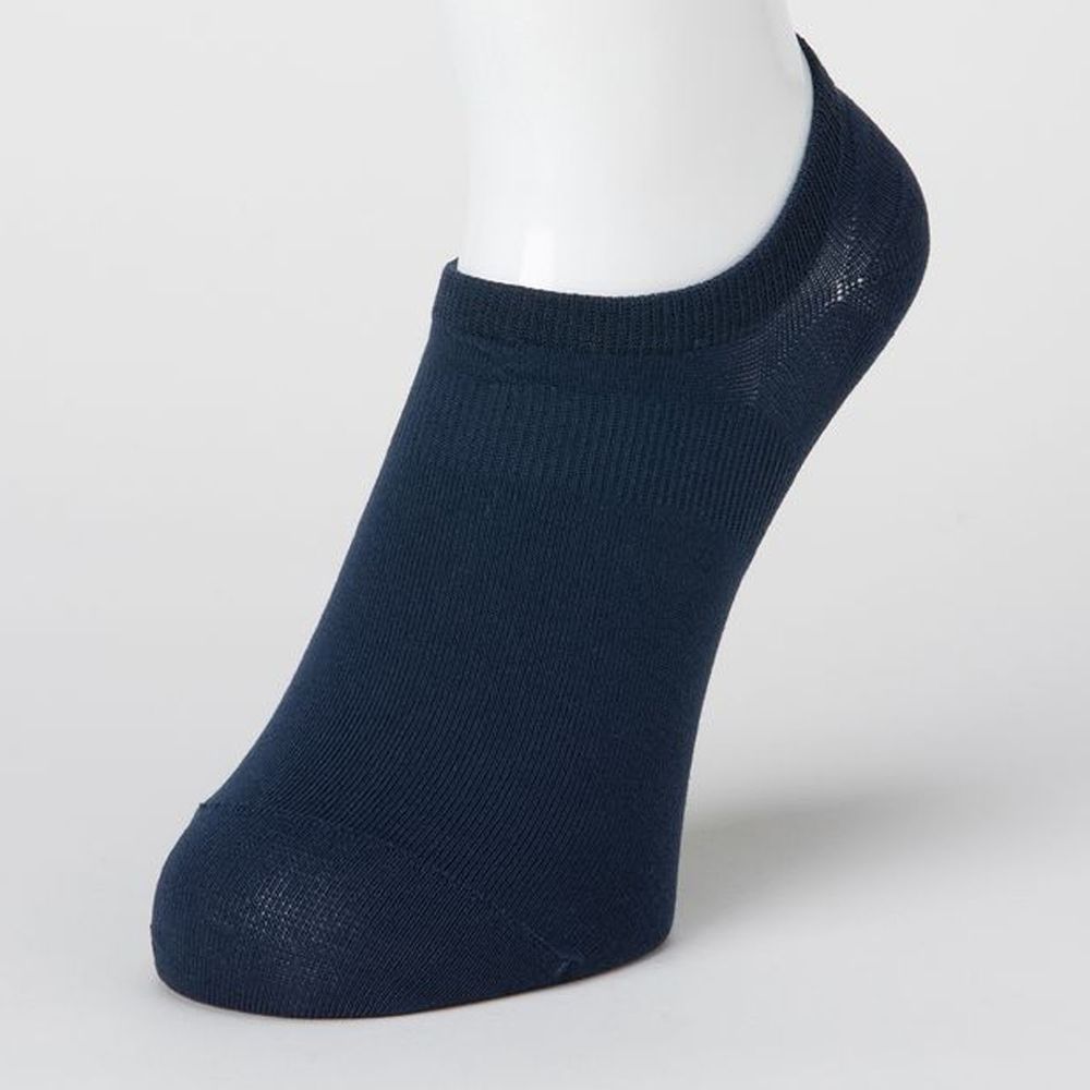 日本 okamoto - 超強專利防滑ㄈ型隱形襪(爸爸)-吸水速乾 超深履款-深藍 (25-27cm)