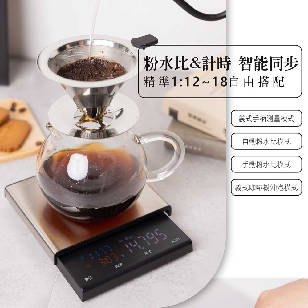 粉水比咖啡料理秤-JY-CFS401/電子秤/計時秤/烘培秤/中藥秤/茶葉秤/食物秤 (黑色)