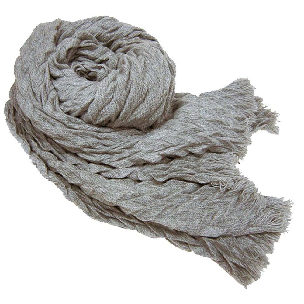 日本 jou jou lier - 立體感鋸齒紋圍巾-08 雜灰 (35x180cm)