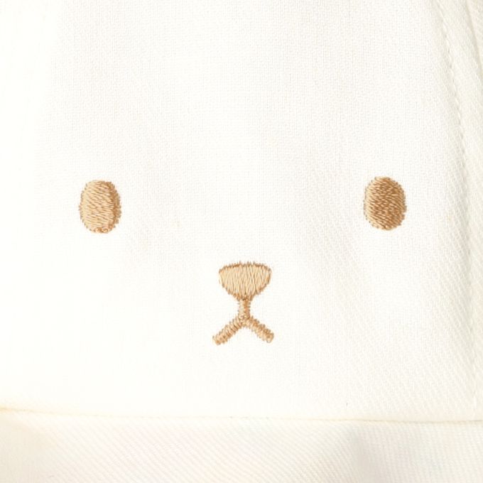 akachan honpo - 寬簷帽-兔耳 小花-米白色