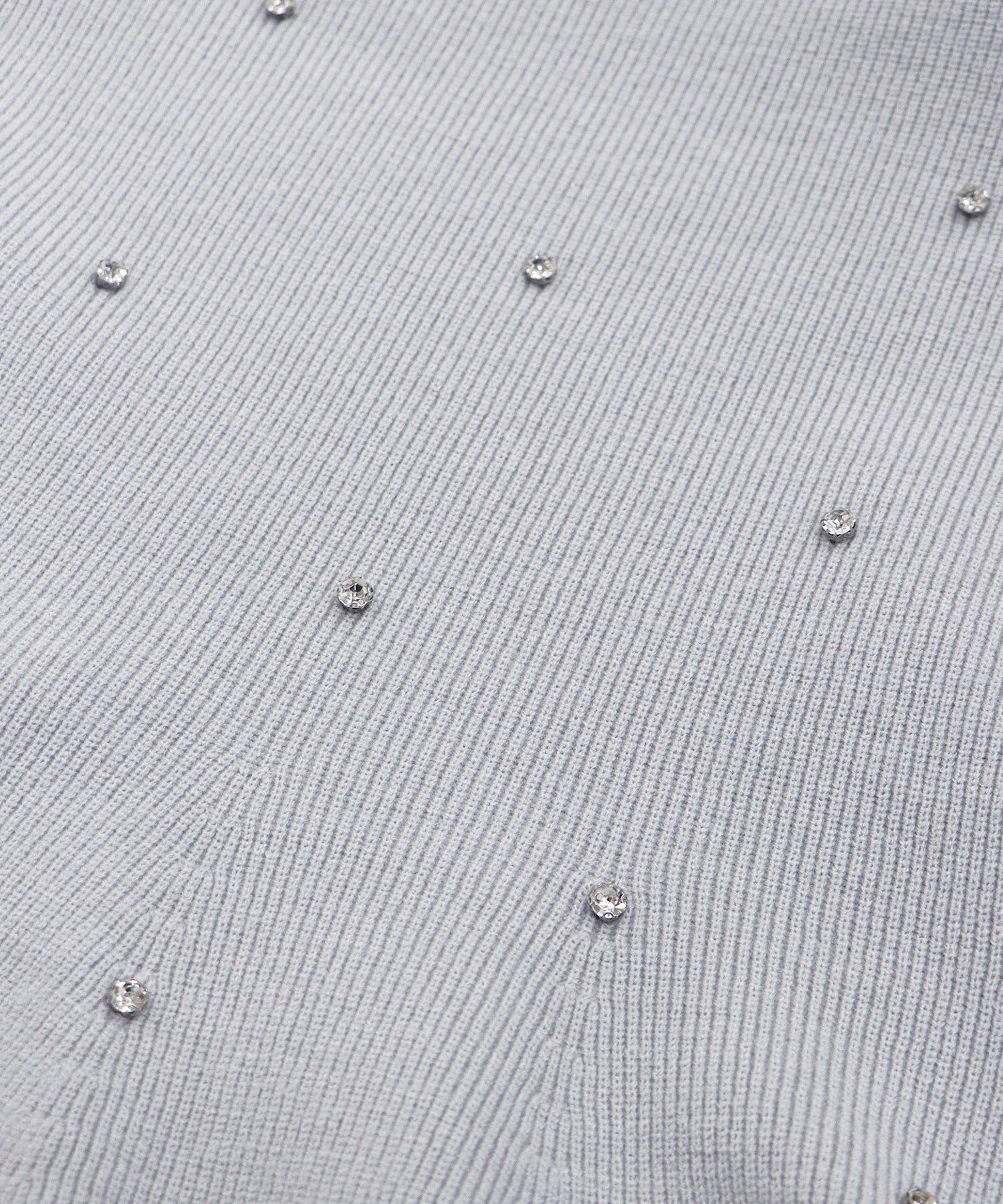 日本 BLUE EAST - 奢華墜飾傘狀修身針織上衣-黑