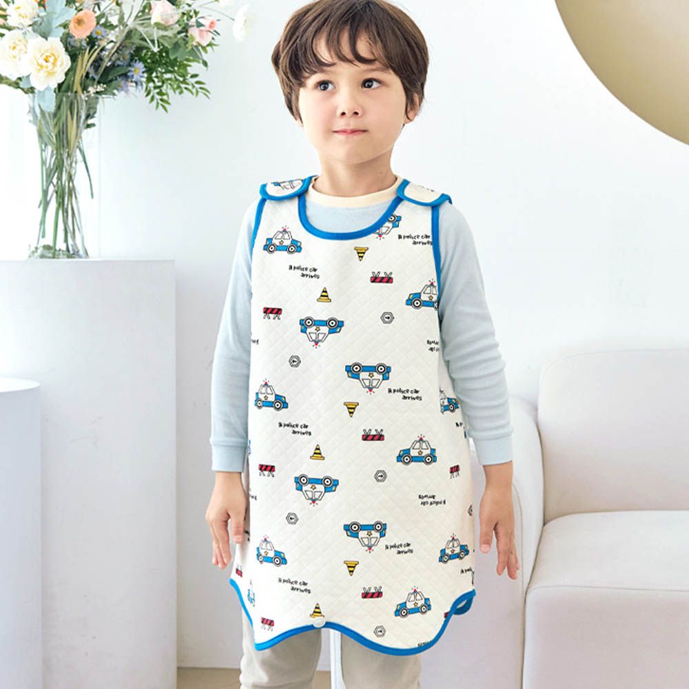 保暖三層絎縫棉防踢被-迷你警察車