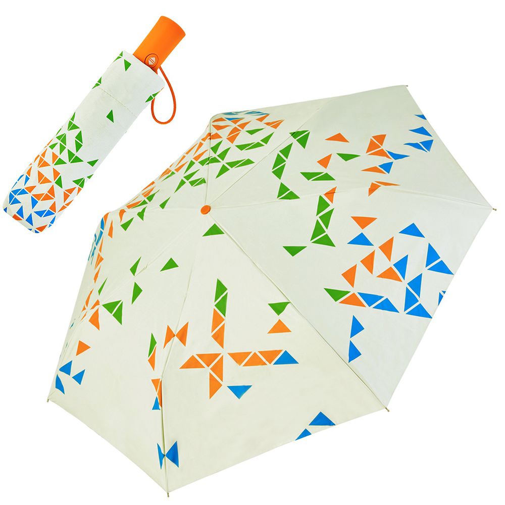 Rainstory - -8°降溫凍齡個人自動傘-撞色幾何-綠-自動開收傘