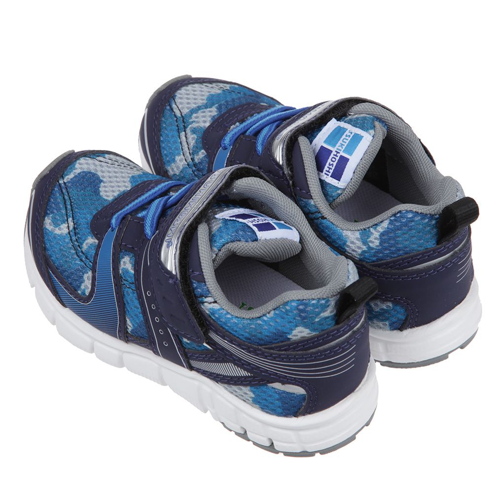 日本TSUKIHOSHI - 迷彩海軍藍色兒童機能運動鞋