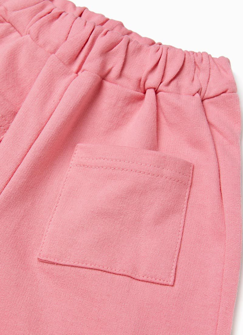 韓國 OZKIZ - HAHA笑臉休閒長袖寬褲套裝-米X粉