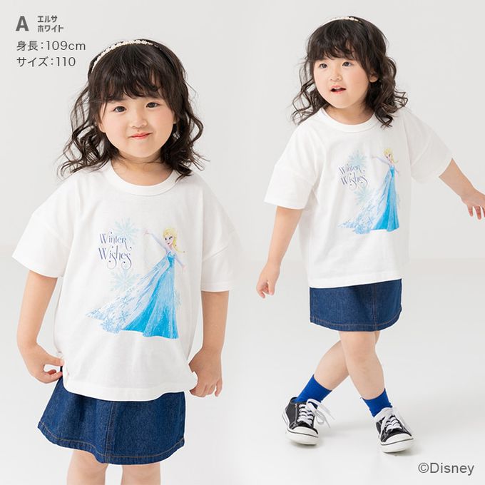 日本 Chil2 - 聯名款 100%棉印花短袖上衣-卡通人物小美人魚-白