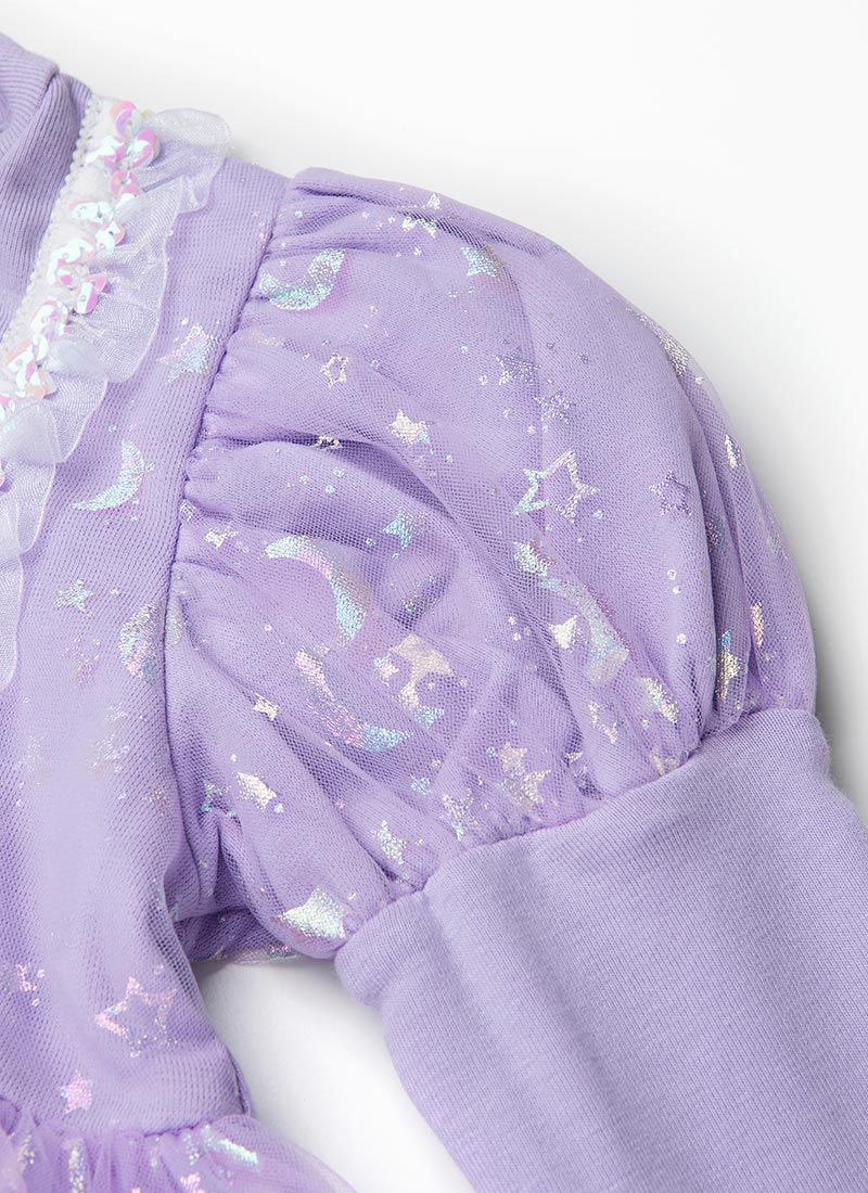 韓國 OZKIZ - 長髮公主紫色洋裝套組(附飾品)-紫