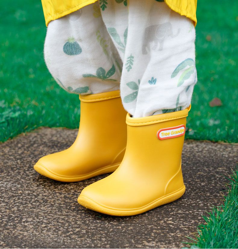 treegrandpa - 兒童素色雨鞋-黃色