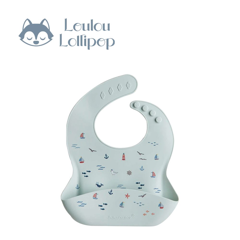 寬口袋立體矽膠圍兜-航海冒險