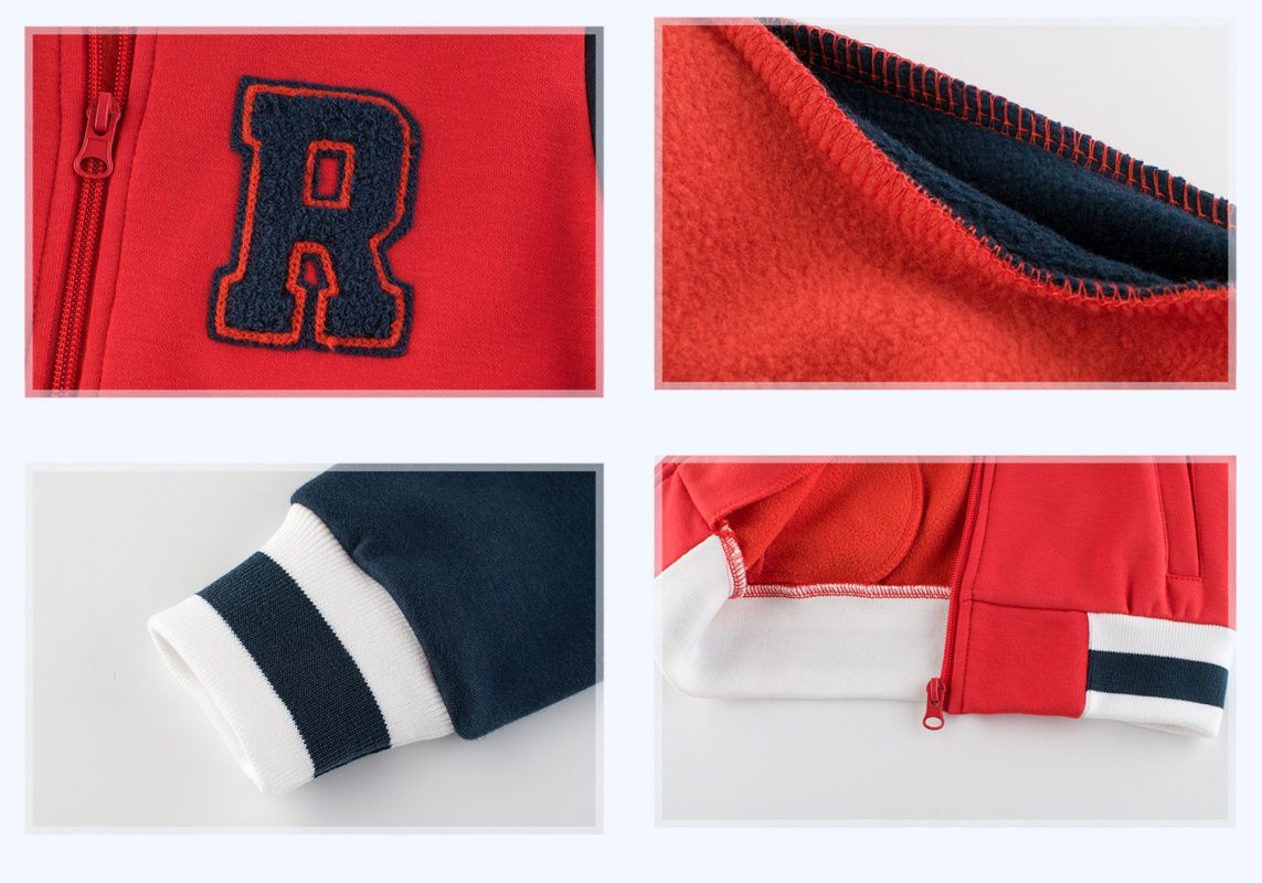 加絨棉混紡棒球外套-黑色