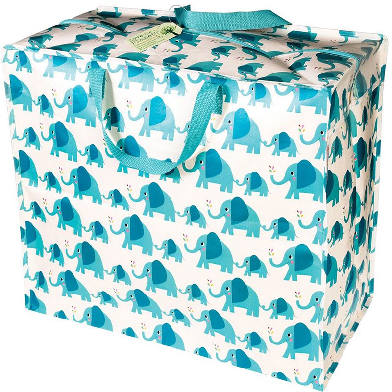 英國 Rex London - 衣物/棉被超大多功能防水環保收納袋/萬用袋-藍色大象