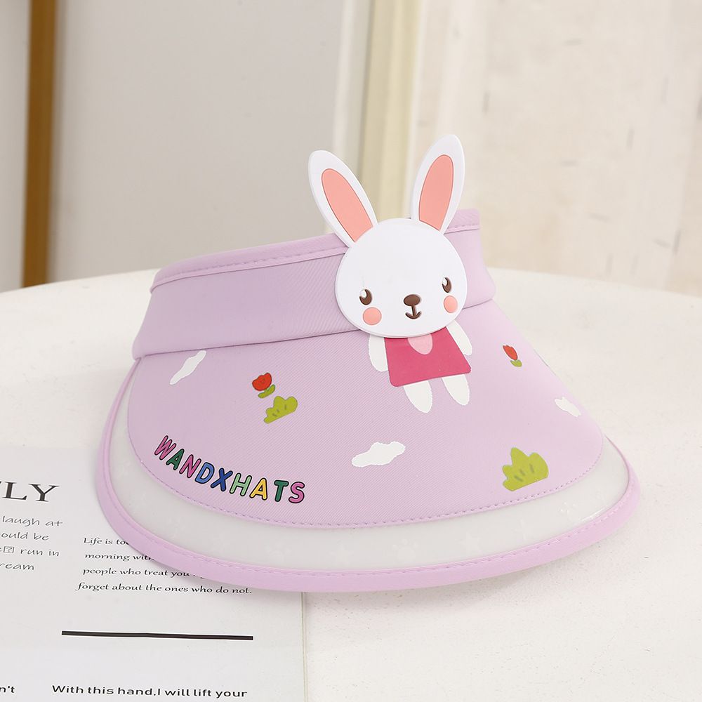 兒童空頂遮陽帽-兔子-粉色 (建議2-8歲)