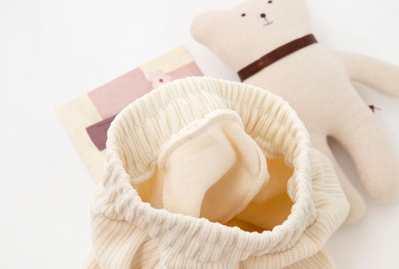 FANMOU - 加厚加絨保暖寬褲-小花-黑色