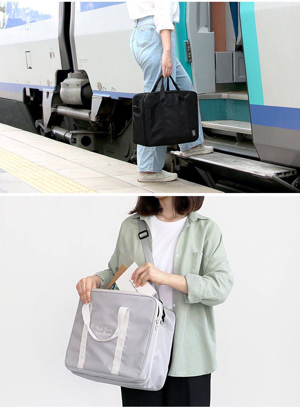 韓國 ICONIC - 防潑水多隔層旅行收納袋-迷霧藍 (40X30X16cm)