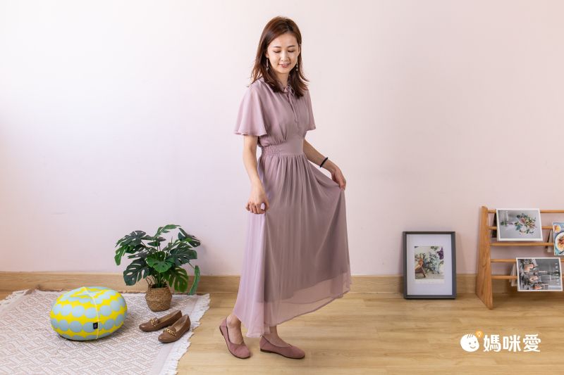 日本 tocco-closet - 修身羅紋拼接洋裝-鬱金香-黑x杏