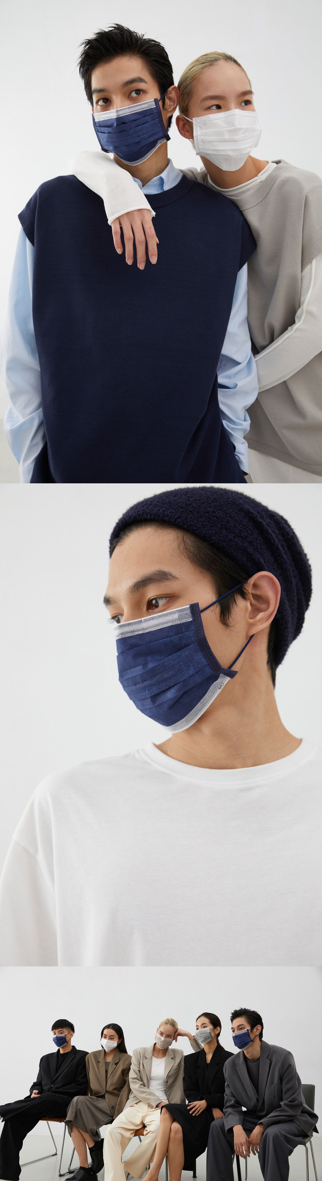 EVERY BREATH - 成人醫療級雙鼻壓條平面口罩/一心一罩/雙鋼印/台灣製-深呼C-深靛藍-30入/盒(未滅菌)