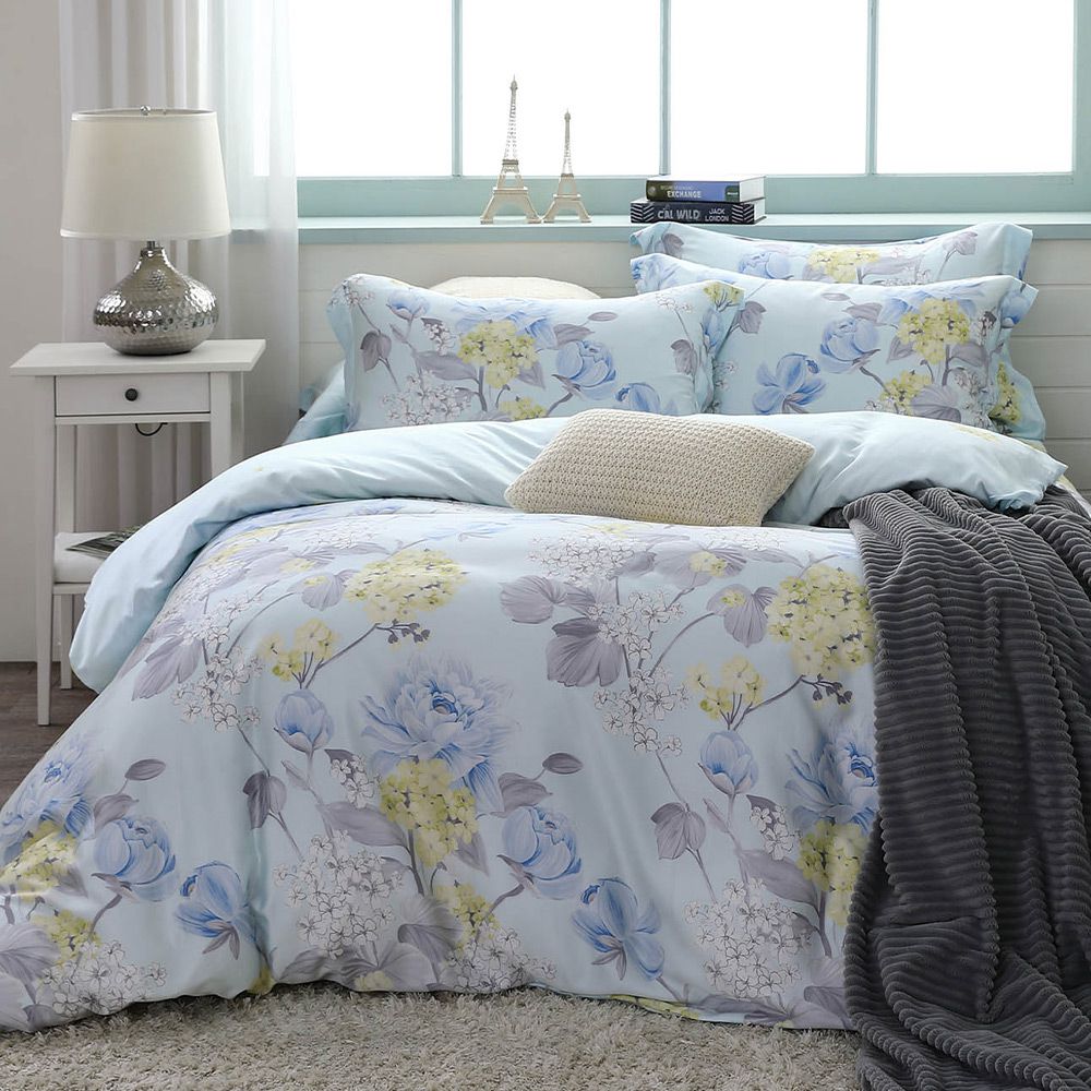 雙人特大8x7薄被套 300織100%天絲 萊賽爾-維娜