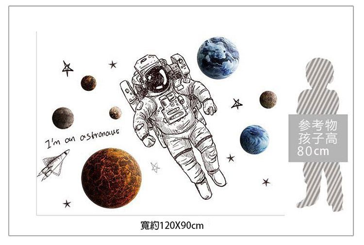 JB Design - 時尚壁貼-太空探索XL8335 (60cm*90cm)