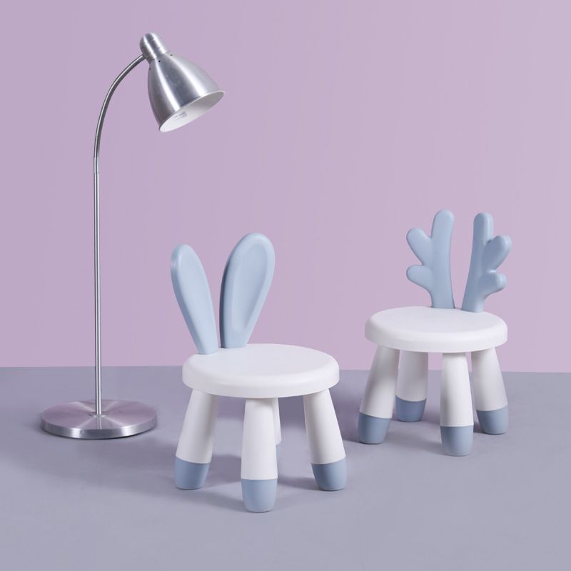 童趣兒童加厚塑膠矮凳(組裝款)-麋鹿角-藍色 (30x26x46cm)