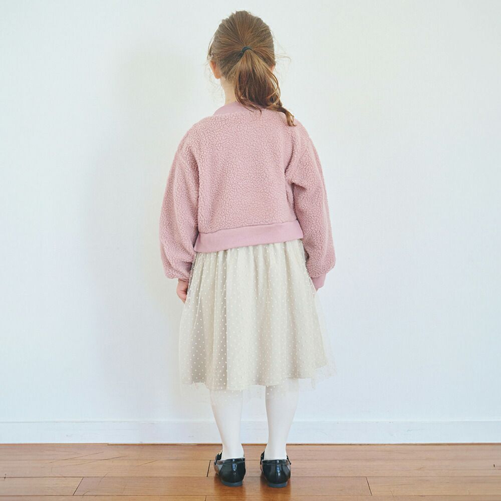 日本 evercloset - 歐風點點薄紗拼接洋裝-摩卡