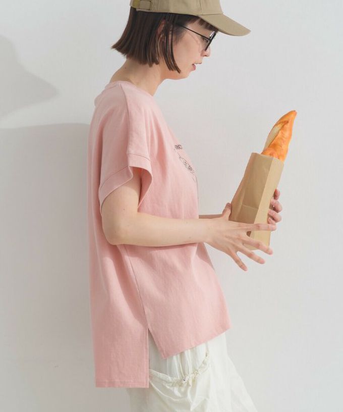 日本 Lupilien - 16OE天竺棉 貓咪印花短袖上衣-炭灰