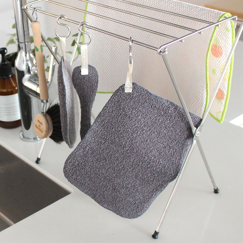 日本 MARNA - 軟硬雙面材質 除水垢抹布/清潔布-黃綠