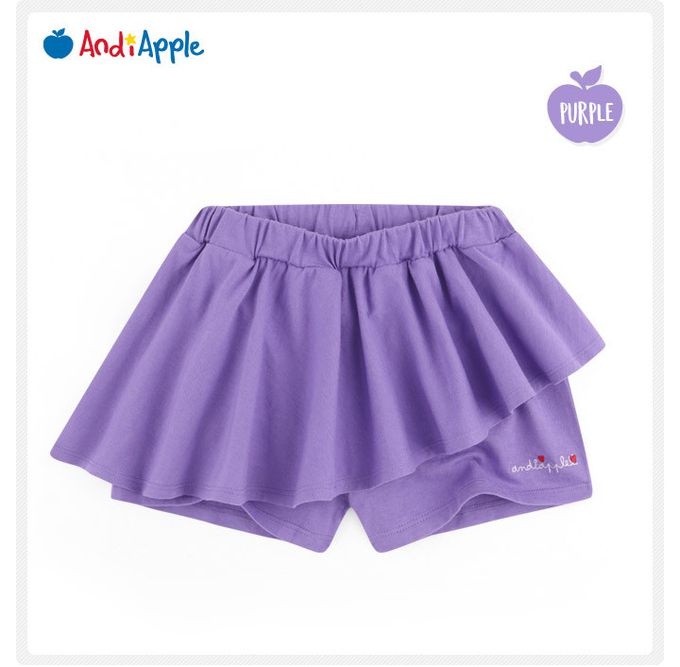 韓國 AndiApple - SUNSHINE字印層次褲裙套裝-淡藍紫