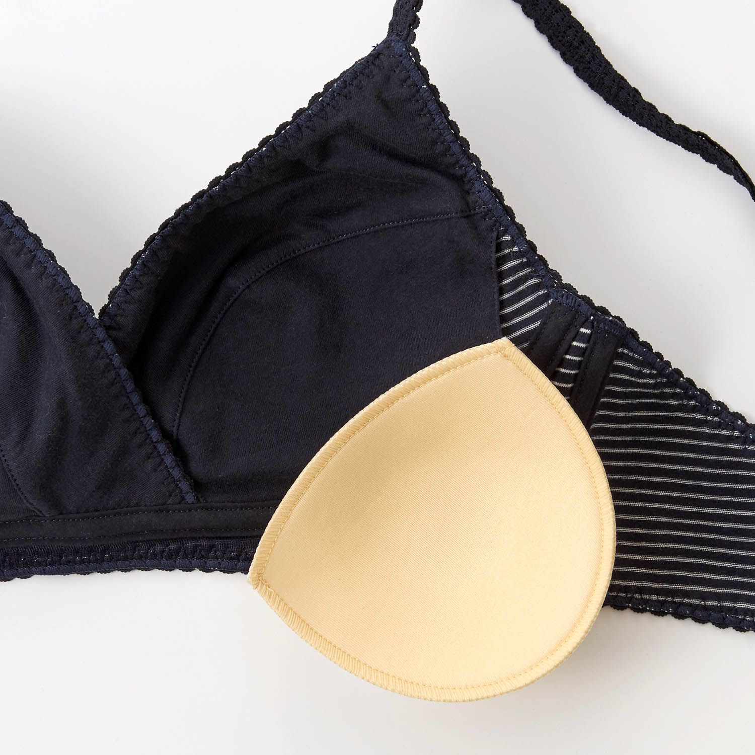 日本千趣會 - 細肩帶 孕哺/哺乳內衣(附可拆罩杯)-淺灰條紋