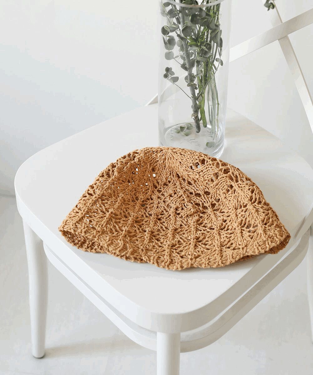 日本 Bab - 春夏定番鉤針鐘形帽-焦糖