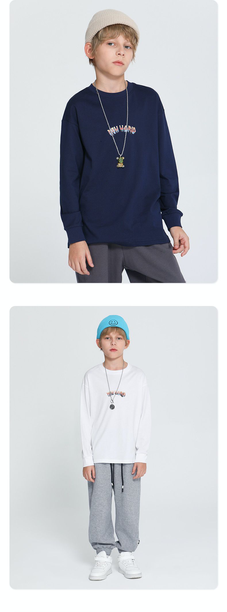 純棉基礎款長袖上衣-漫畫新地球-白色