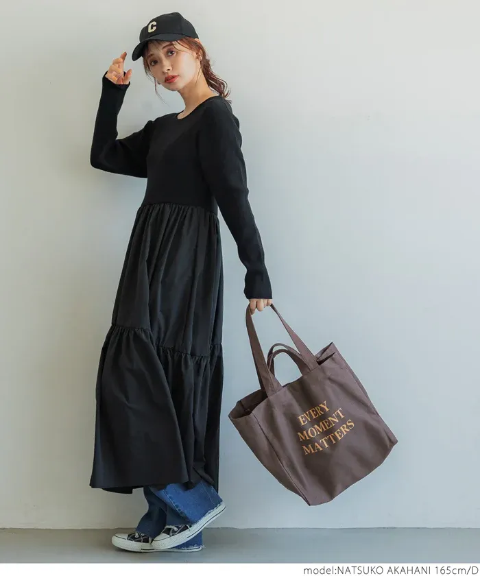 日本 COCA - 2WAY簡約大容量帆布袋-米白