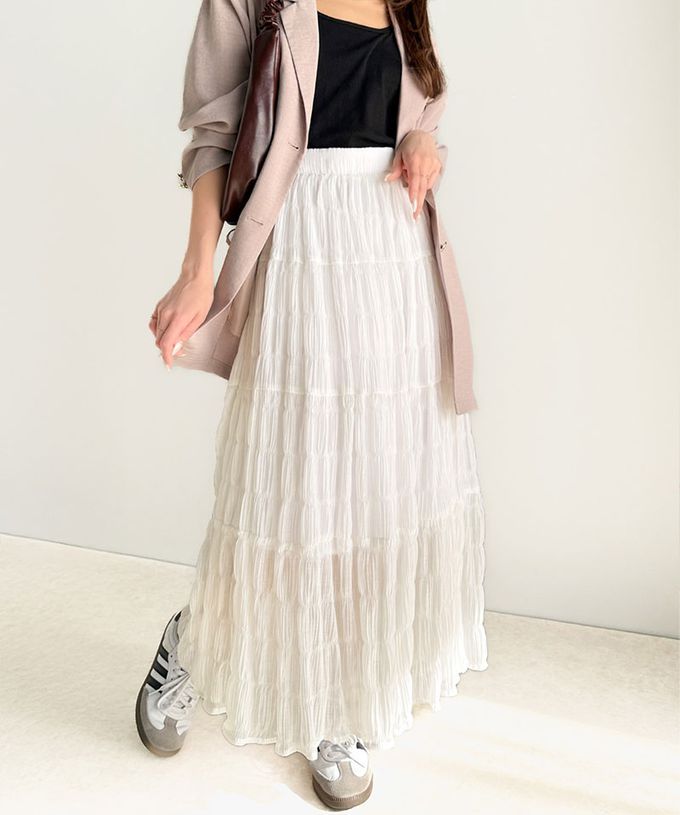 日本 Classical Elf - 柔軟飄逸分層透膚喇叭長裙-黑